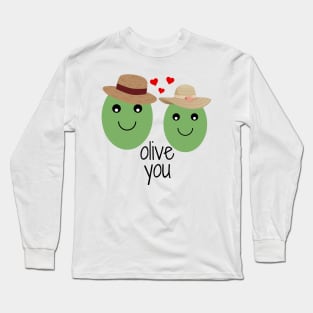 Cute Olive You Couple Long Sleeve T-Shirt